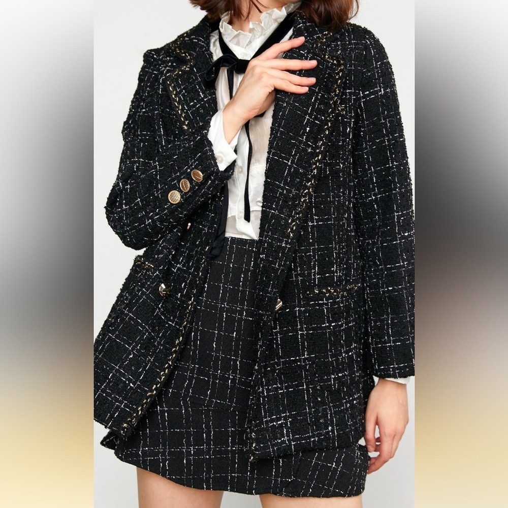 Abbas Black Double-Breasted Coat